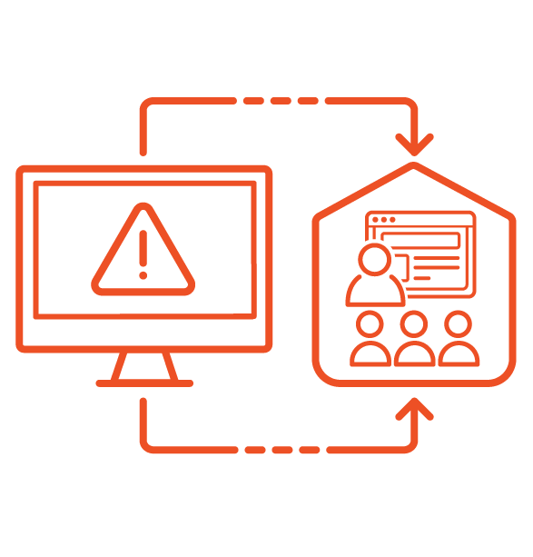 Line drawing illustration portrays a connection between digital tools and a learning environment