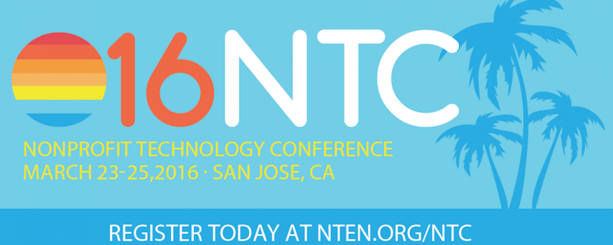 Nonprofit Technology Conference 2016 logo with palm trees
