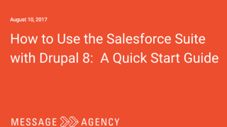Title page of presentation entitled How to Use the Salesforce Suite with Drupal