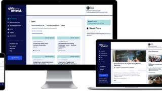 Screenshots of Girls who invest portal dashboard page and other secondary pages