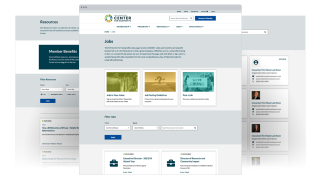 Screenshots of New Hampshire Center for Nonprofits home page and secondary pages