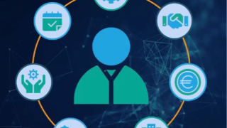 infographic with a contact at the center of a circle depicting the various platforms that collect data on that person