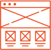 Icon of a wireframe of a website page