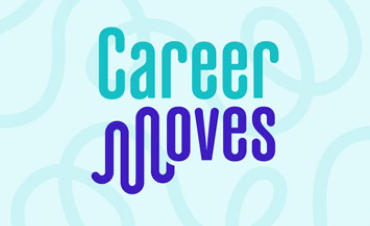 Career Moves logo display in full color with textured background art